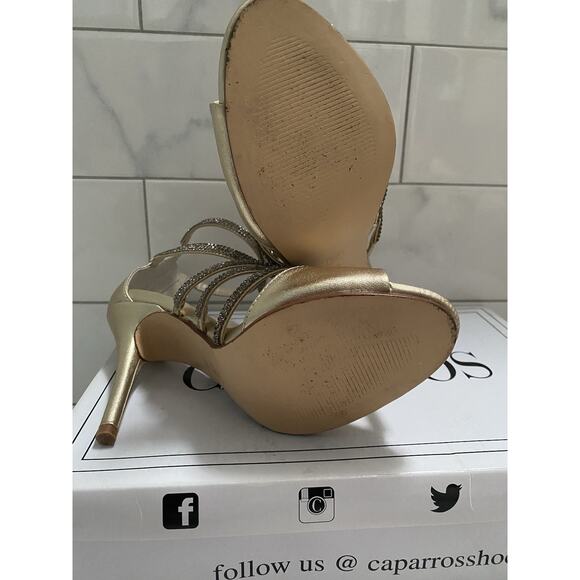 Caparros Platino Metallic Gold Open Toes Sz 61/2 M - Picture 3 of 12
